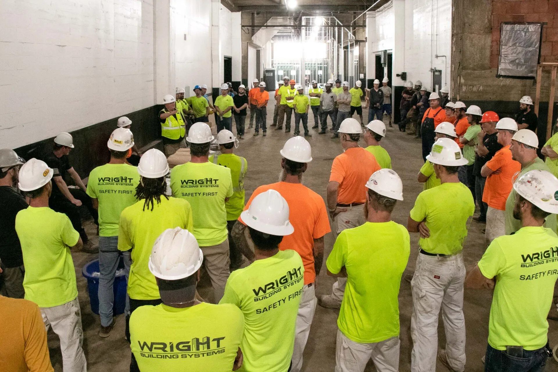 The Wright Building Systems team on a job site