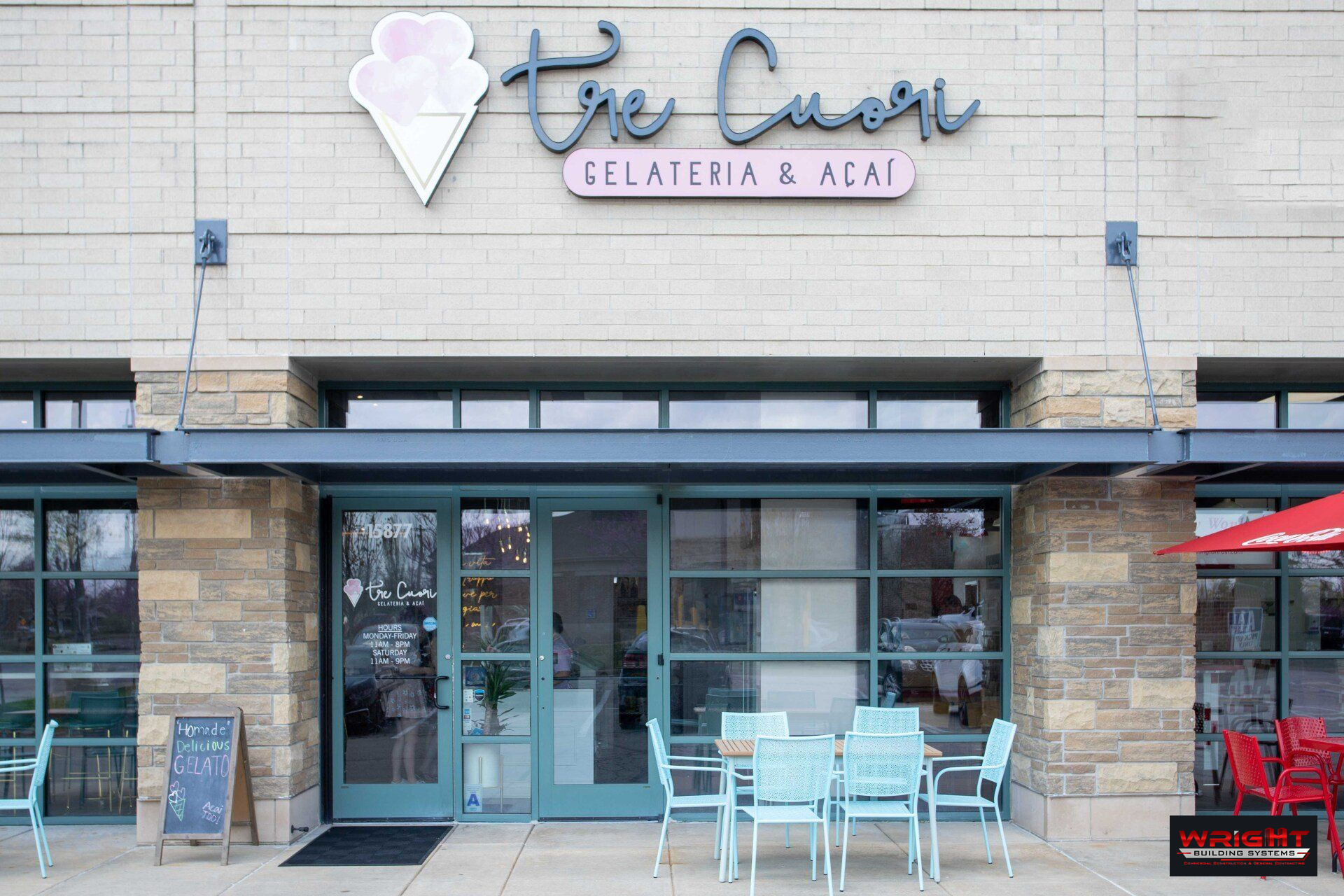 Tre Cuori Gelateria & Açaí, Ellisville, project by Wright Building Systems